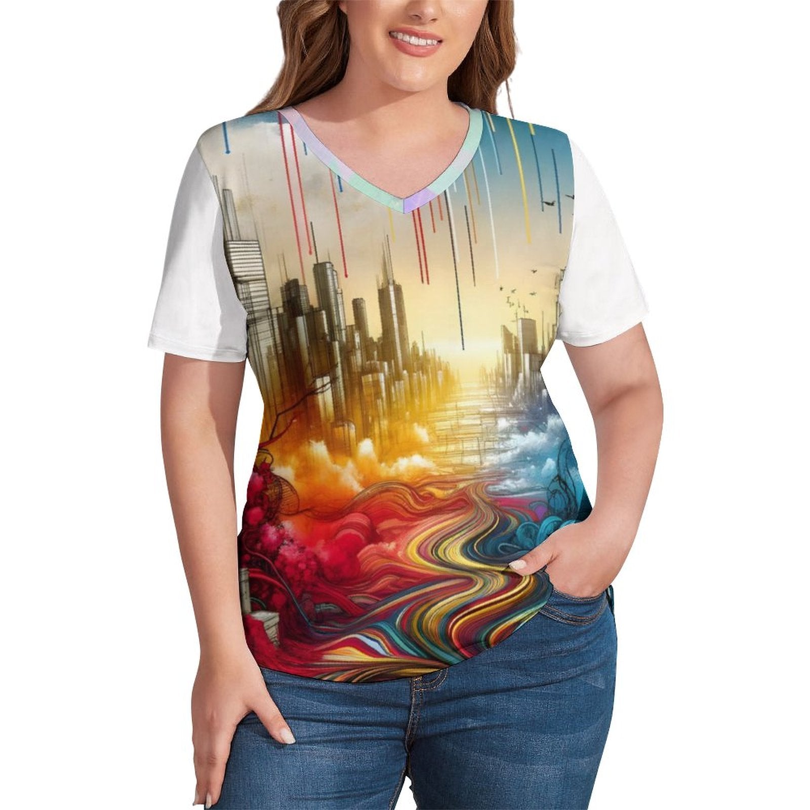 S+L Faux Cotton Custom Short Sleeve T-Shirt Printed Tee