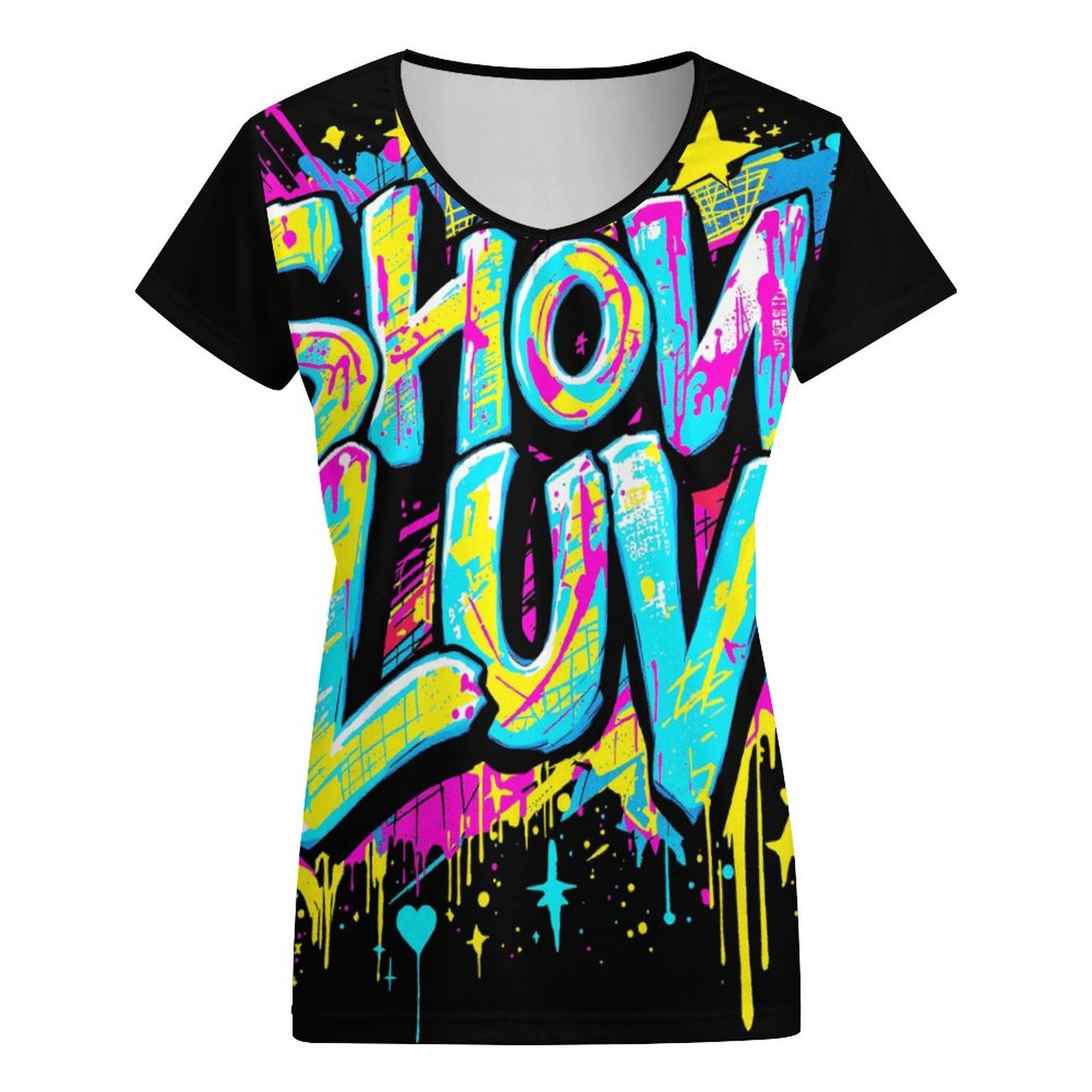 S+L Paint Splatter V-neck Short Sleeve T-Shirt VT