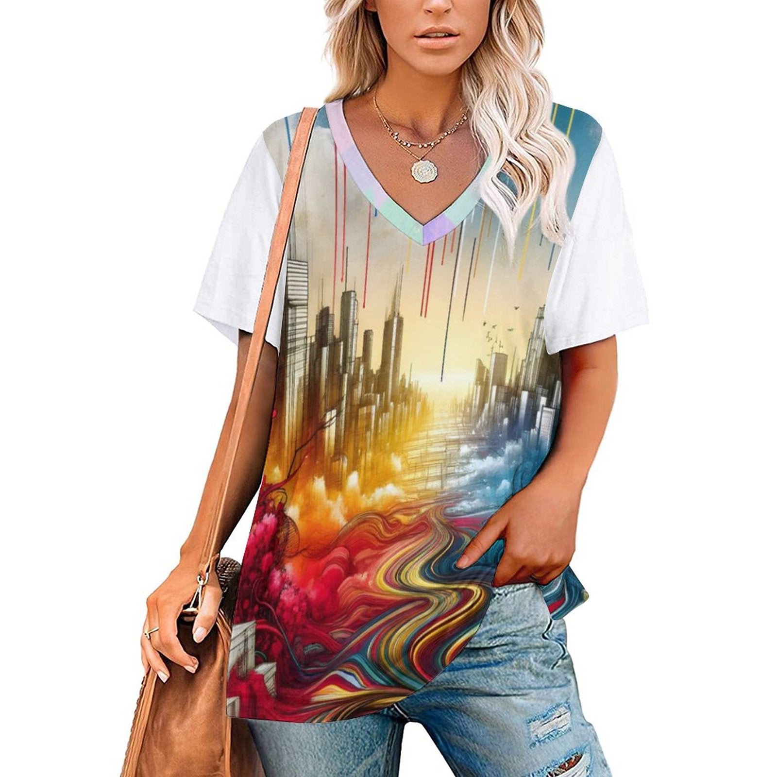 S+L Faux Cotton Custom Short Sleeve T-Shirt Printed Tee