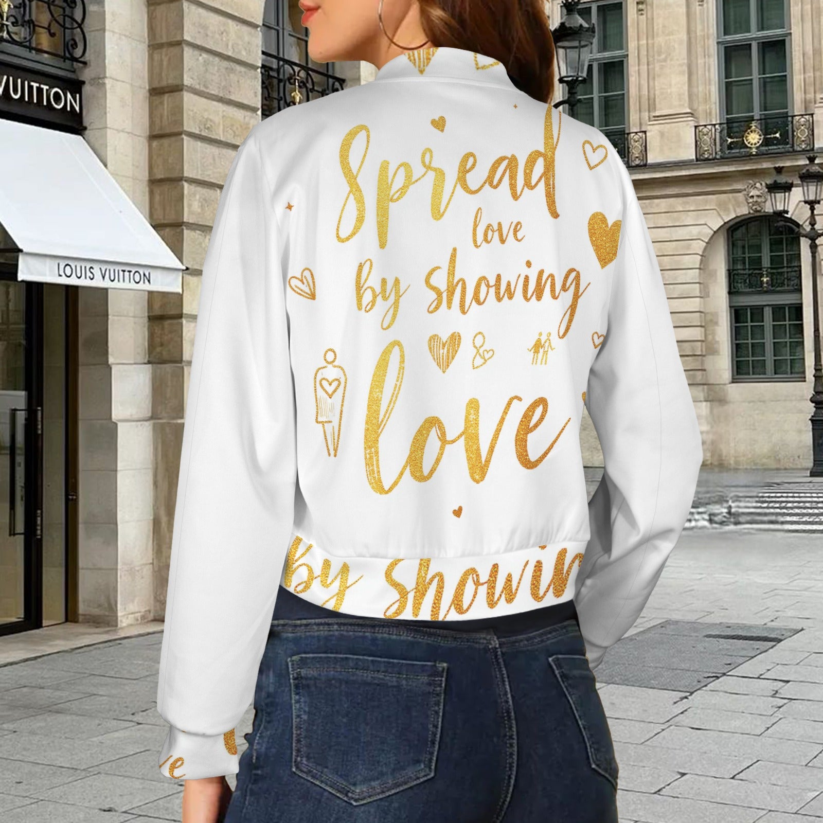 Spread Love by Showing Love White & Gold