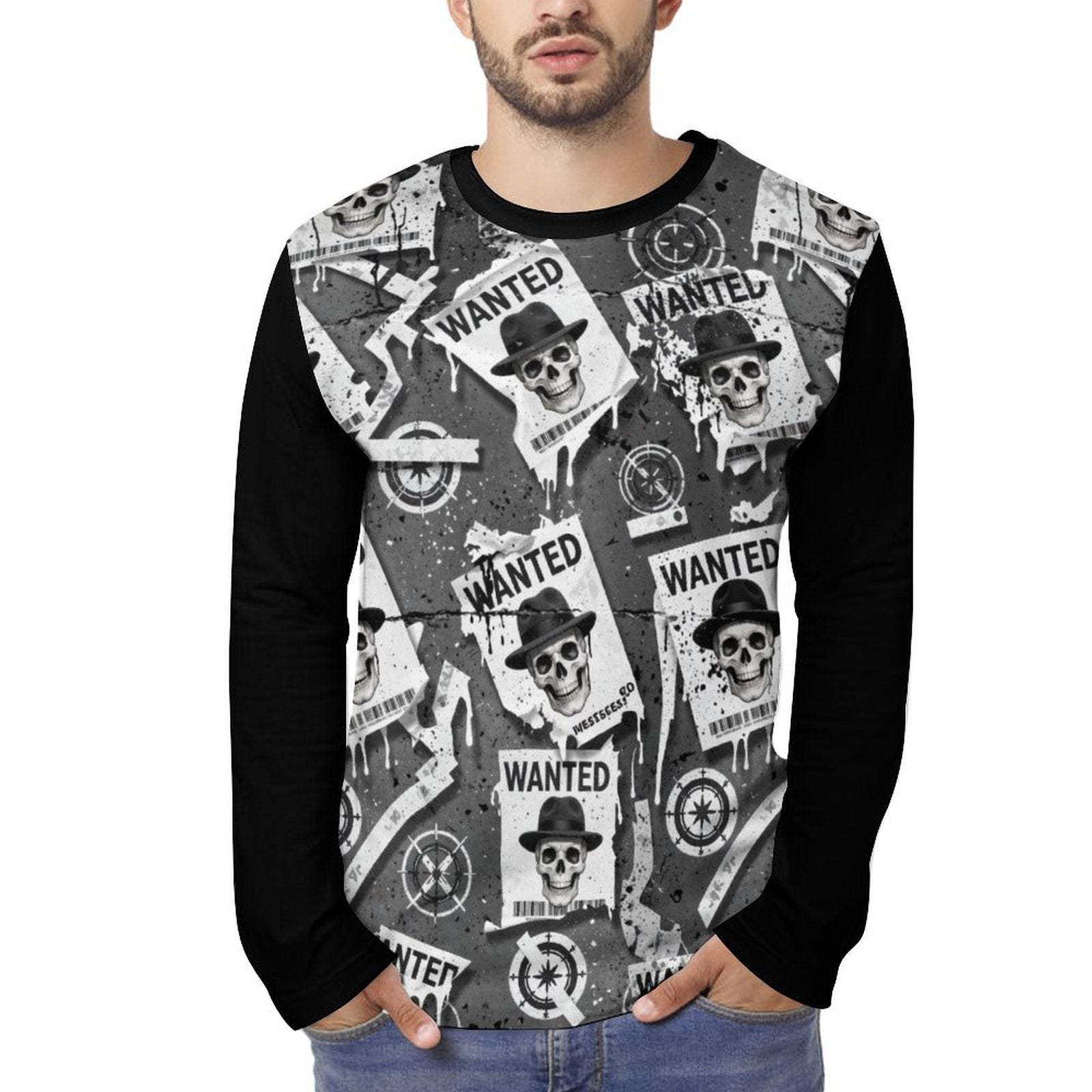 HITMAN INK "WANTED" Men's Cotton LS