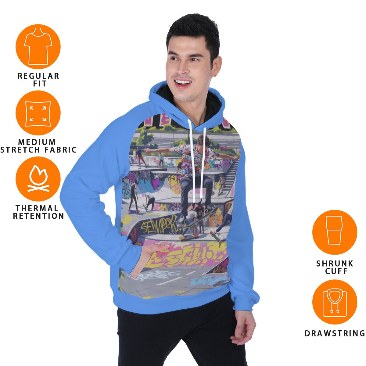 S+L "Skate Park" Men's Heavy Fleece Raglan Hoodie