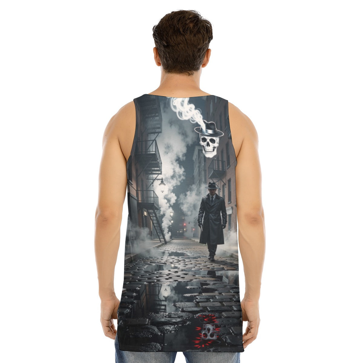 HITMAN INK Men's Curved Hem Long Tank Top