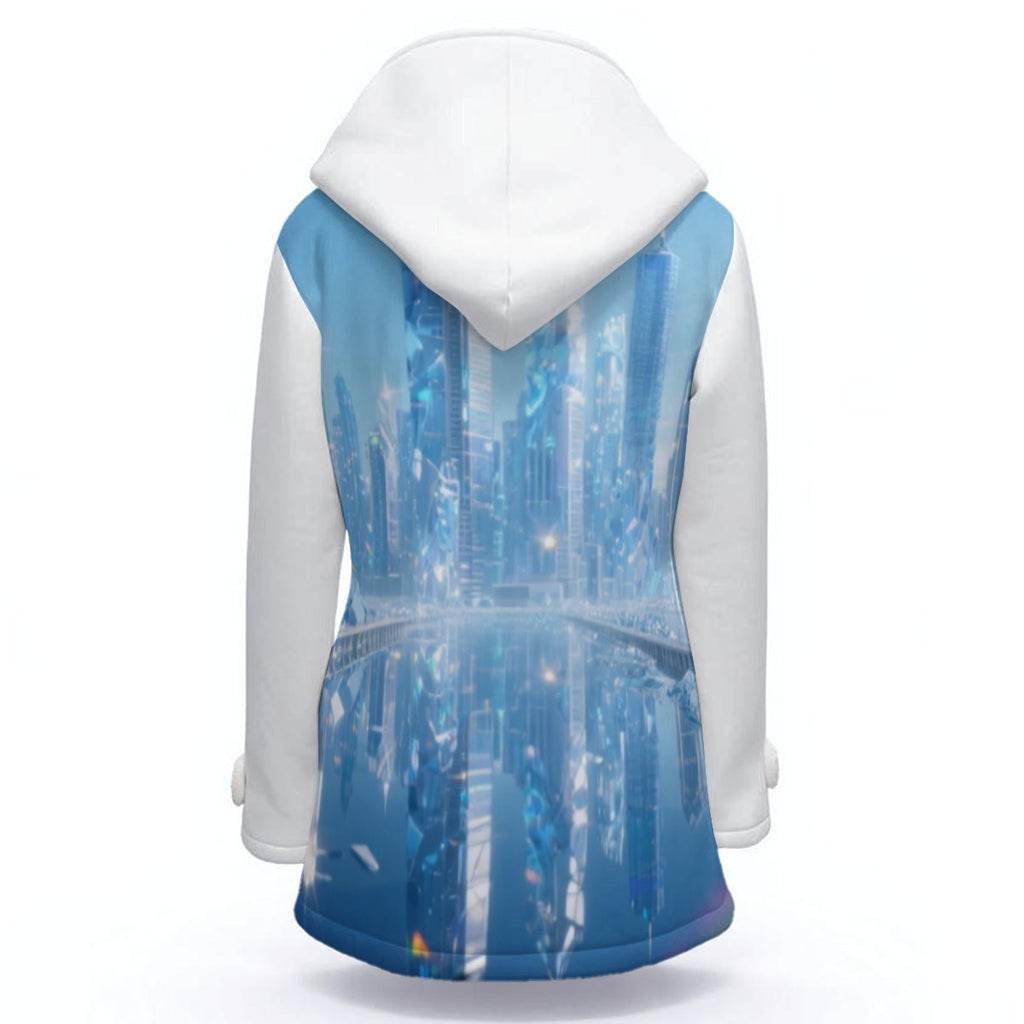 S+L Diamond City Women's Hooded Double-Breasted Winter Coat With Fleece