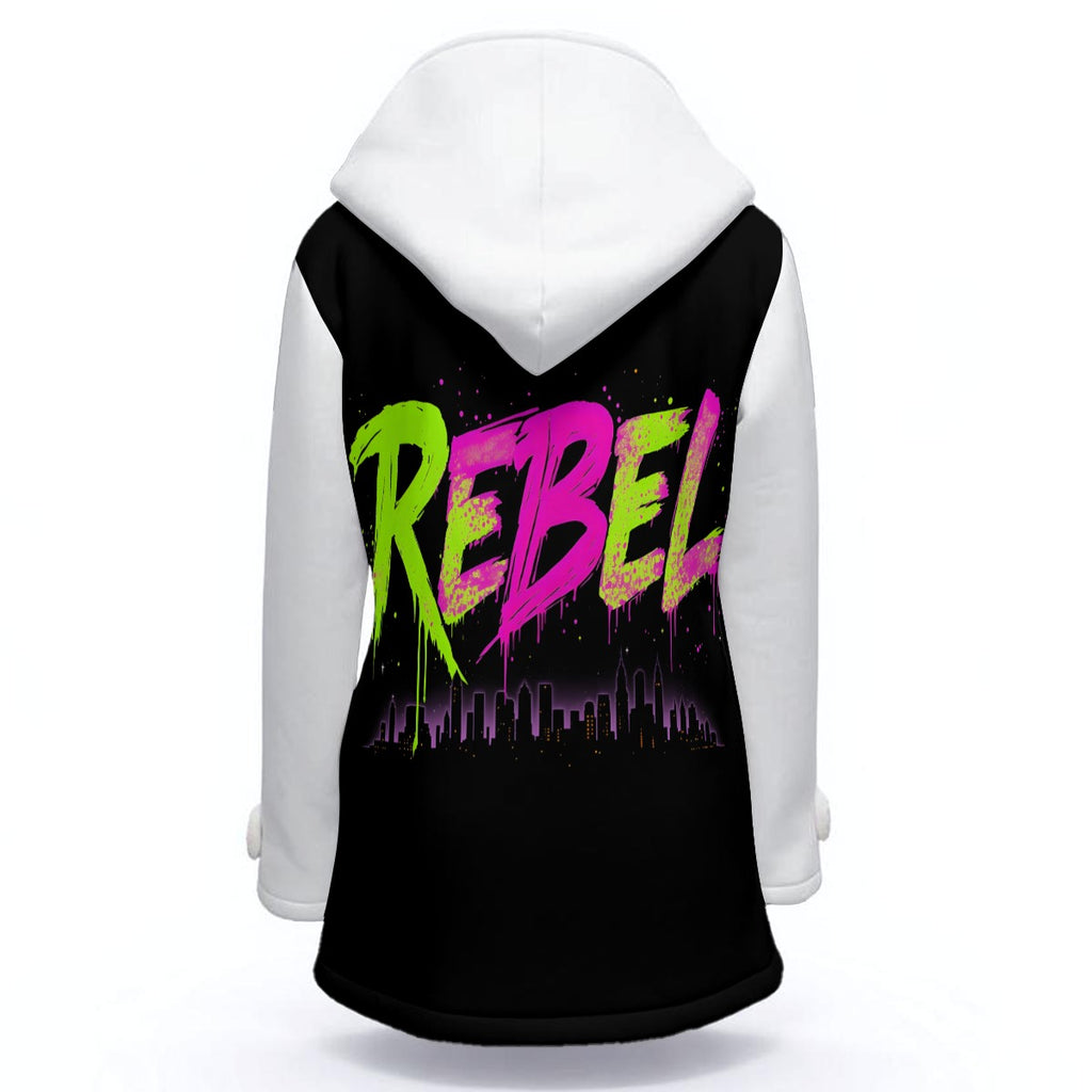 S+L "REBEL" Women's Hooded Double-Breasted Winter Coat With Fleece