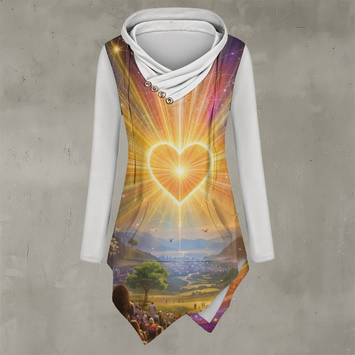 S+L "CHAKRAS" Women's Asymmetric Hem Hoodie
