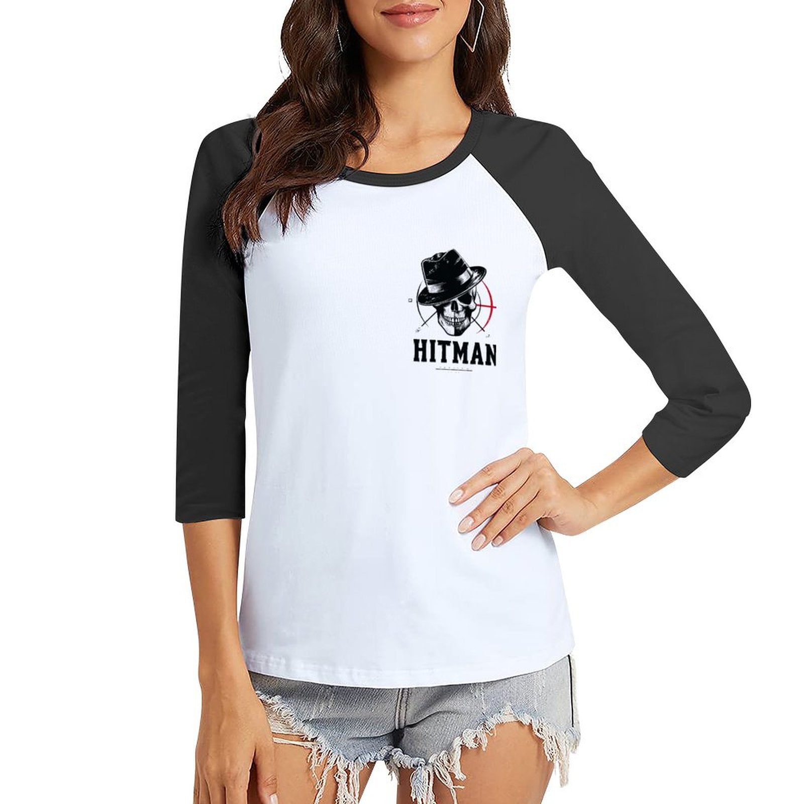 HITMAN INK Raglan Women's 3/4 Sleeve T-shirt