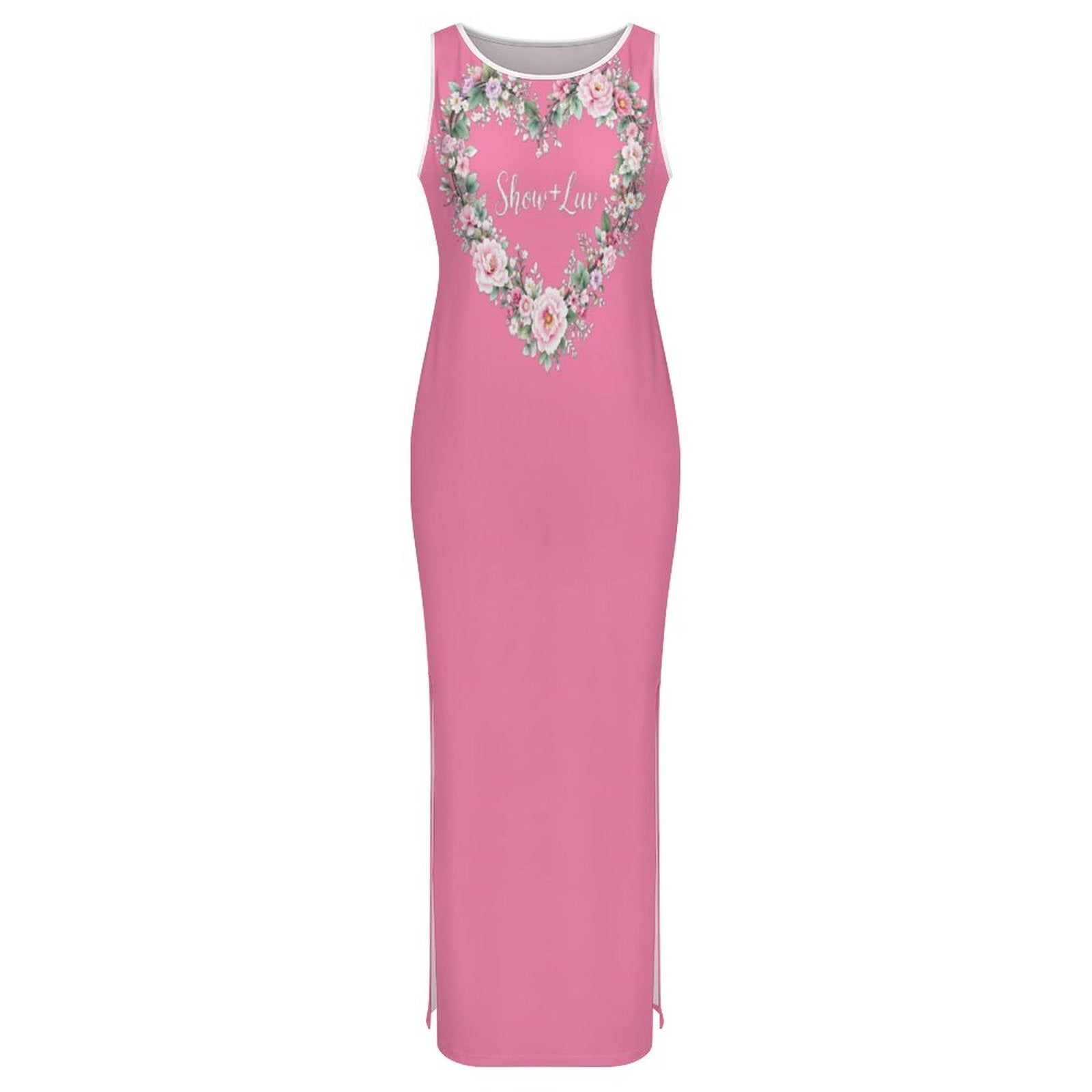 S+L "Floral Wreath" Slit Fitted Camisole Cheongsam