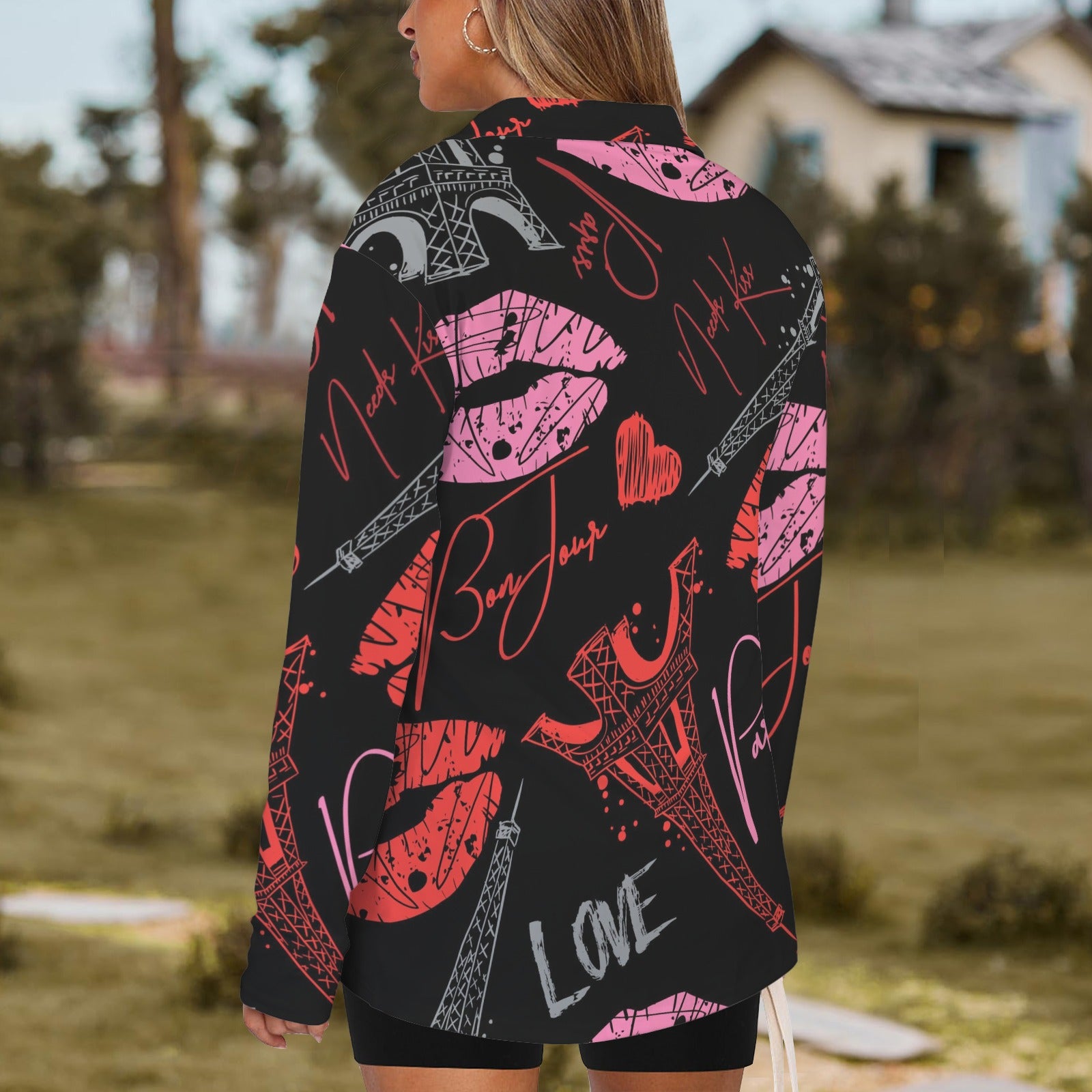 Black & Red Paris Love Long Sleeve