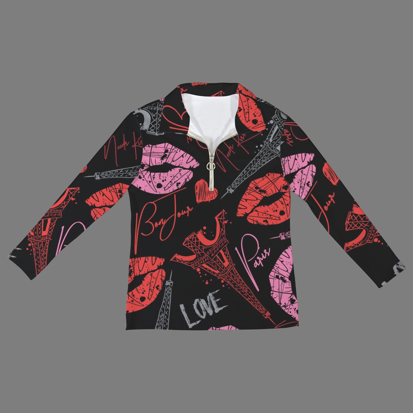 Black & Red Paris Love Long Sleeve
