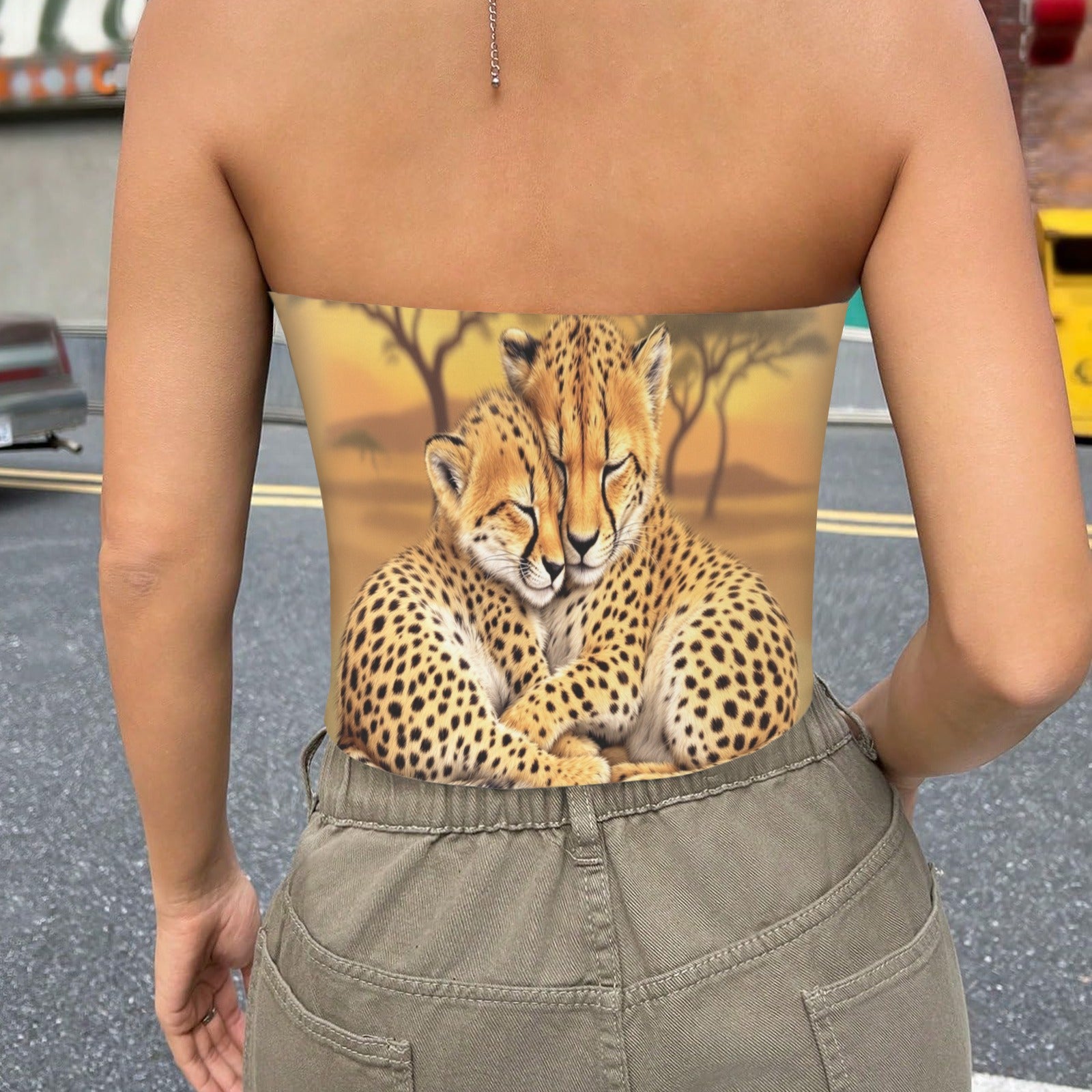 cheetah cubs tube top