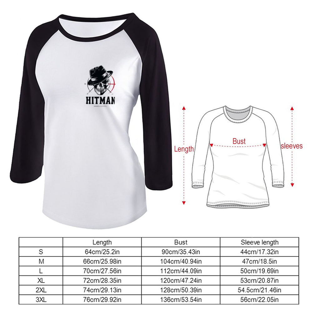 HITMAN INK Raglan Women's 3/4 Sleeve T-shirt