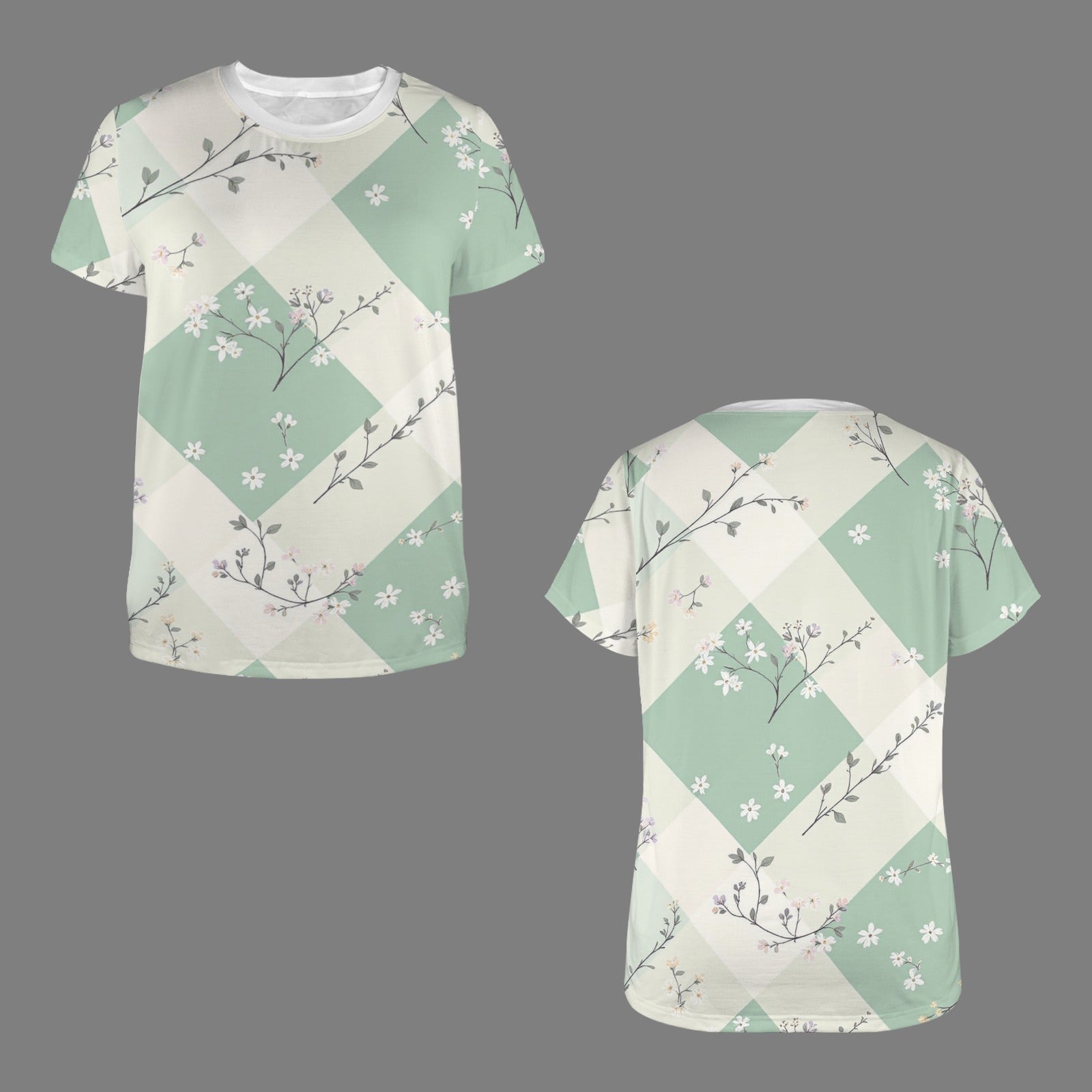 Modern gingham check pattern-T-shirt