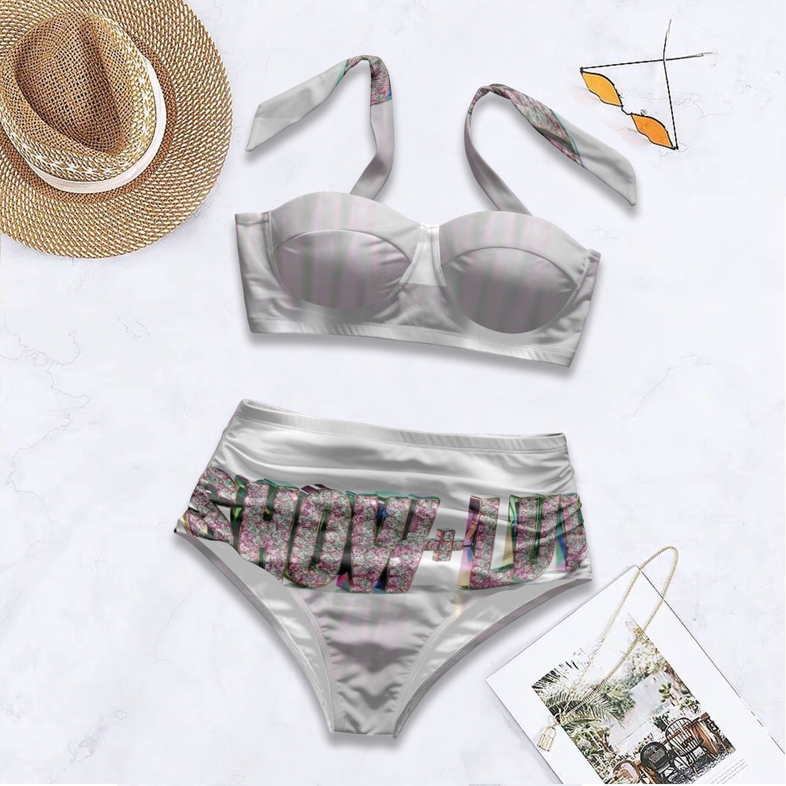 Show+Luv Crushed Diamonds Halter 2 Piece Swimsuit