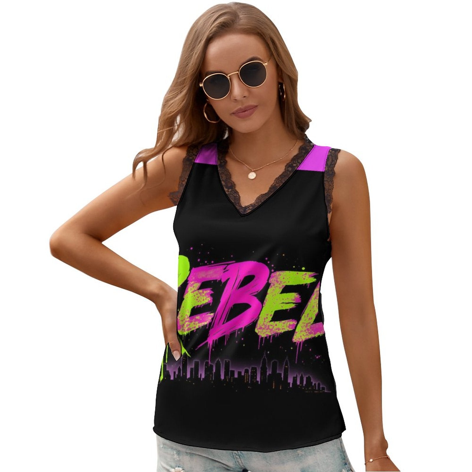 S+L Rebel Printed V-neck Cami Top