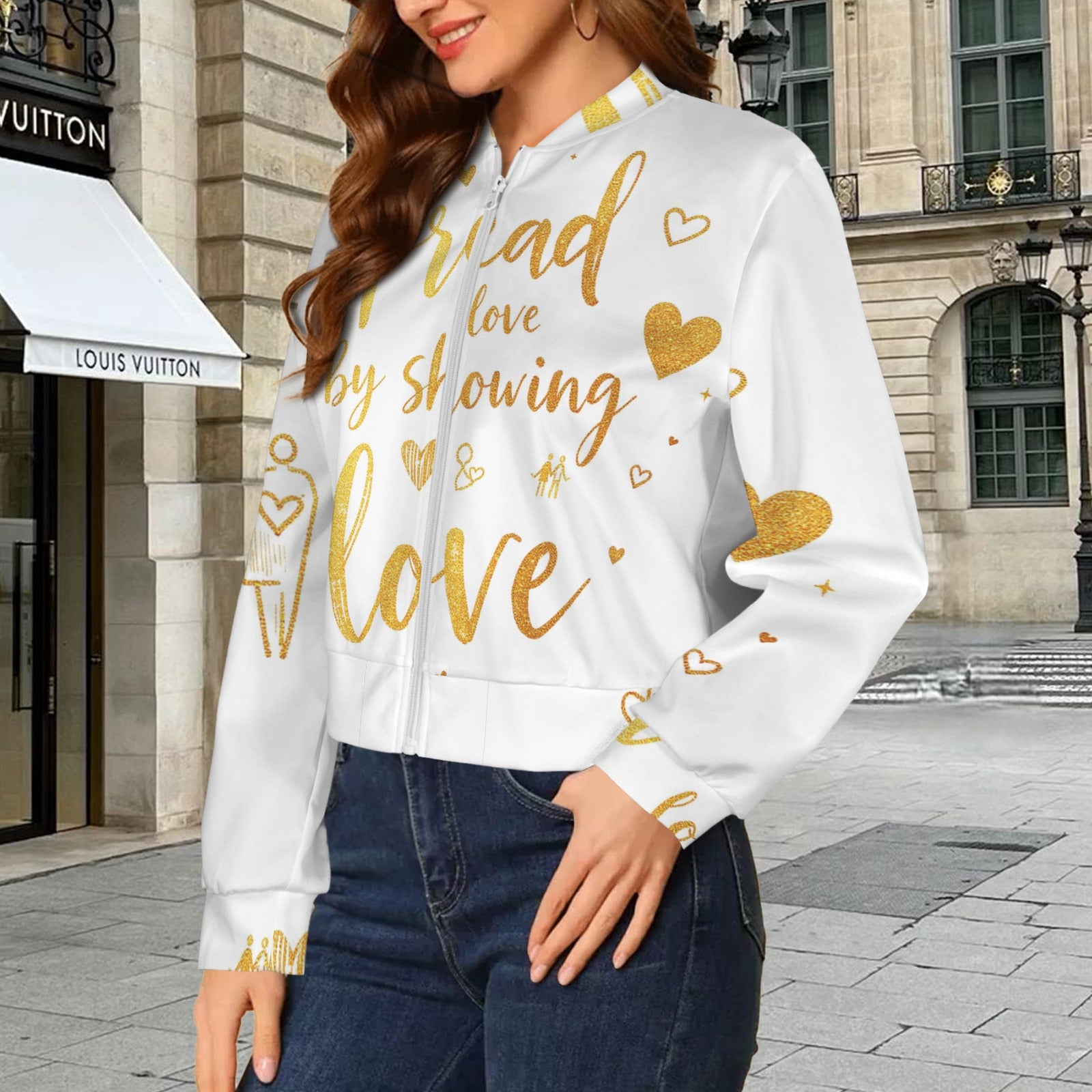 Spread Love by Showing Love White & Gold