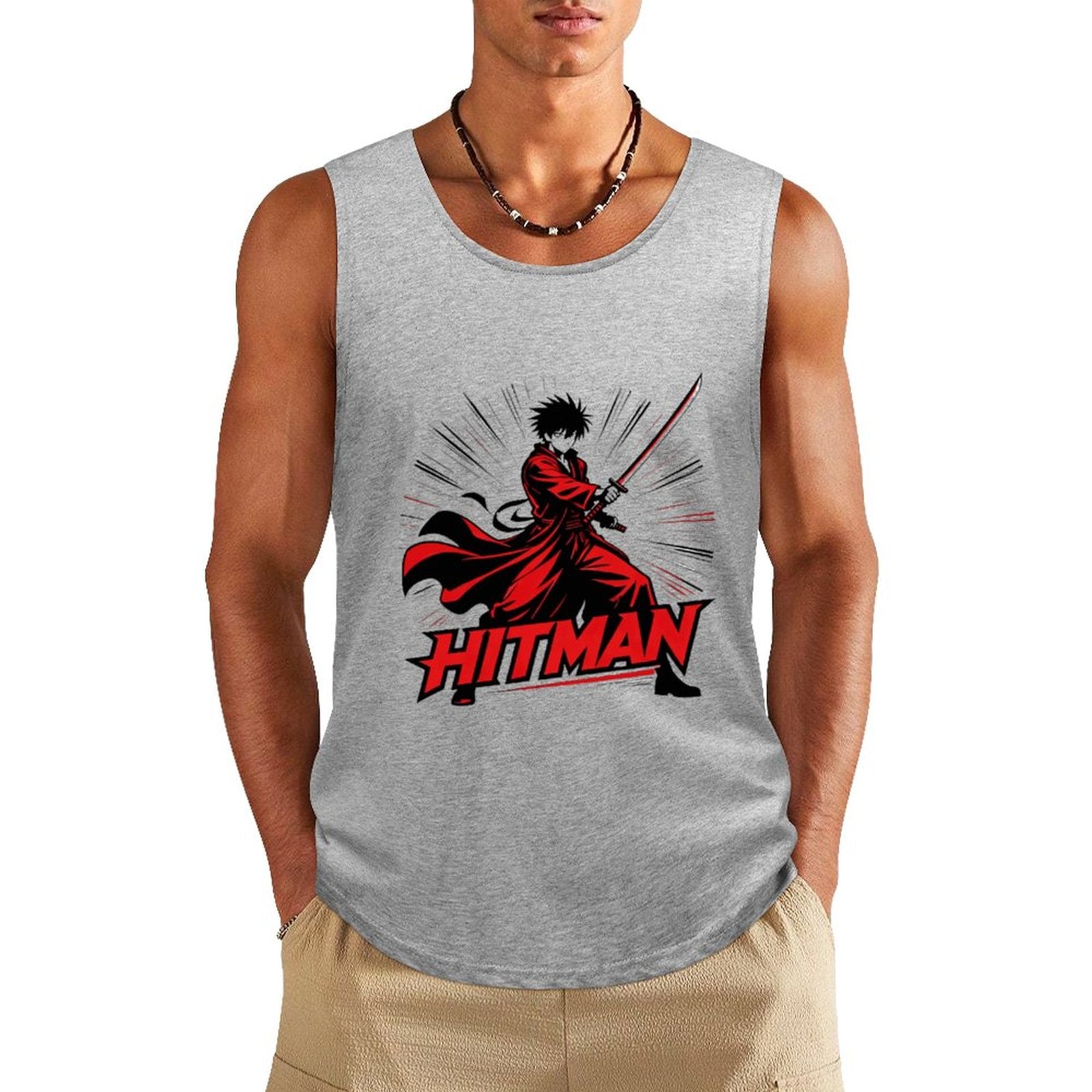 HITMAN INK "Anime" Men's Cotton Tank Top