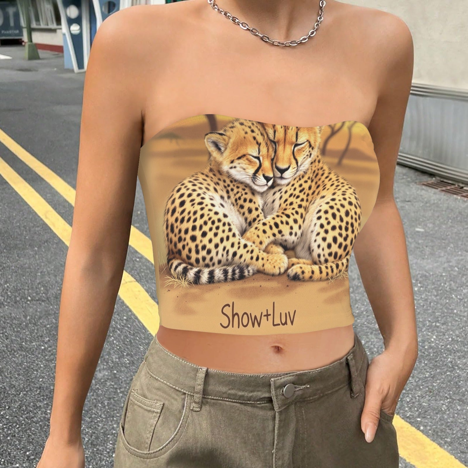 cheetah cubs tube top