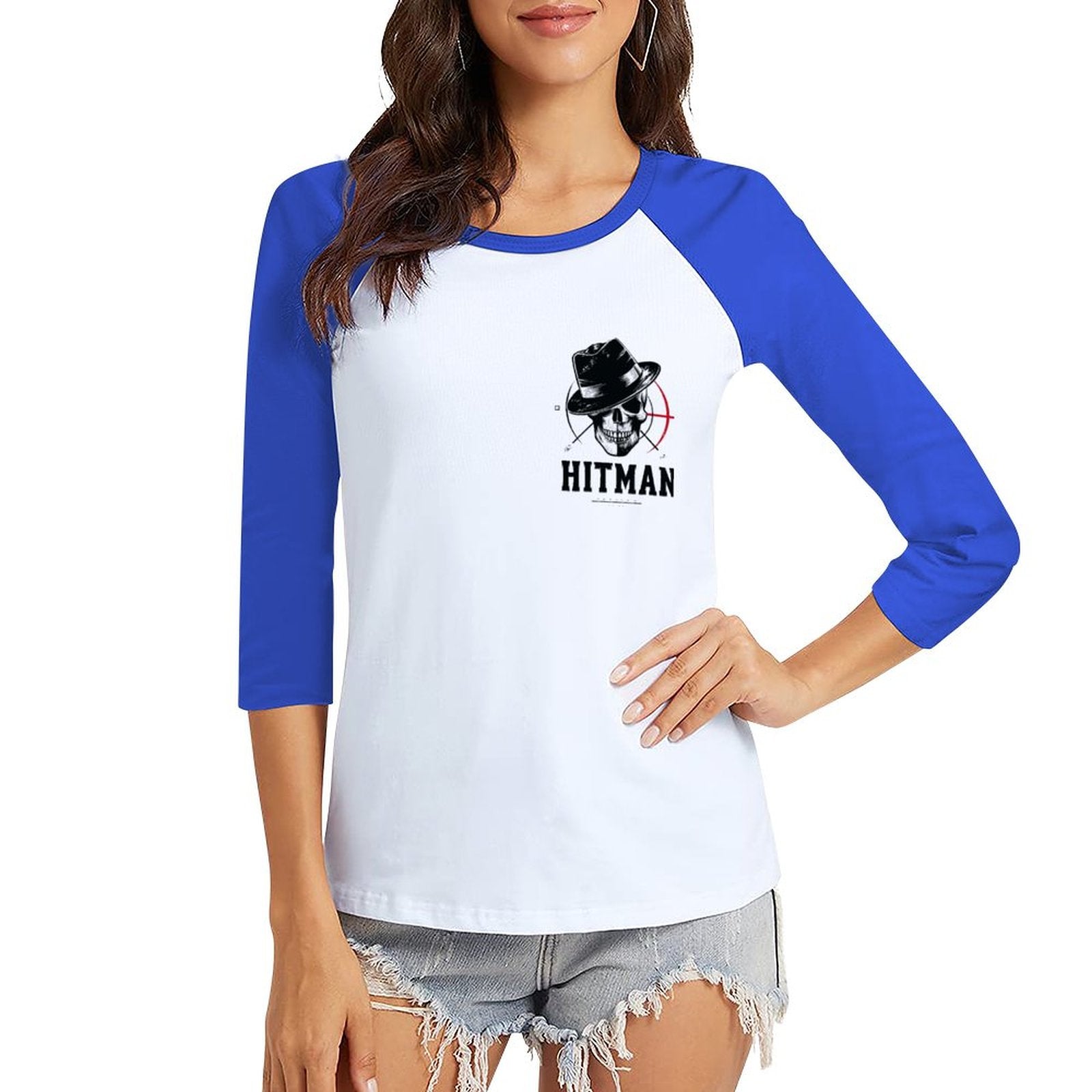 HITMAN INK Raglan Women's 3/4 Sleeve T-shirt