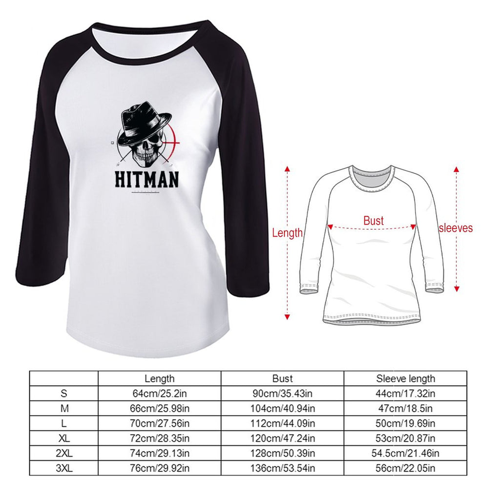 HITMAN INK Women's 3/4 Sleeve T-shirt