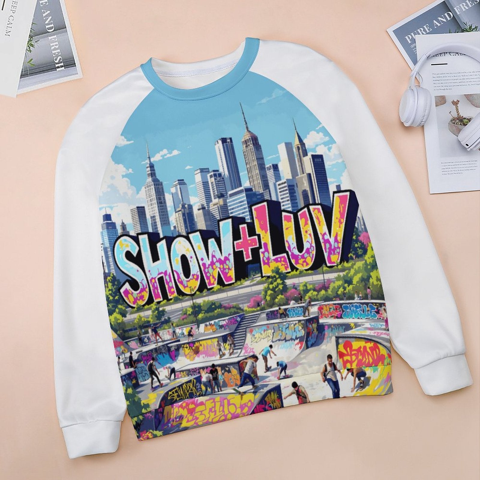 S+L Skate Park Custom Sweatshirt Designs Raglan Style