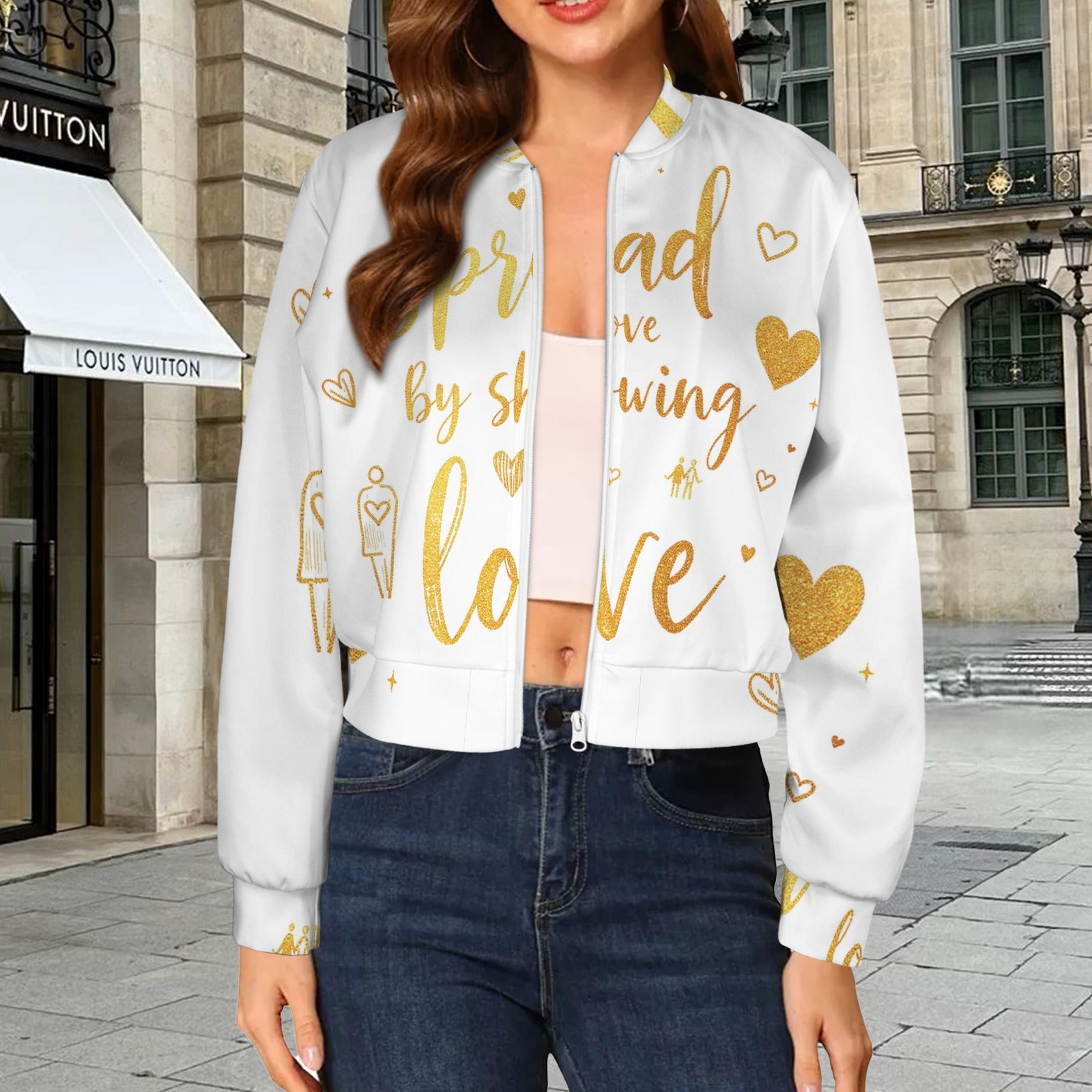 Spread Love by Showing Love White & Gold