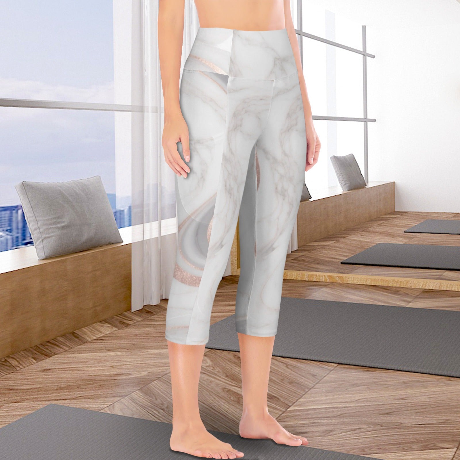 S+L Marble Yoga Capri Leggings