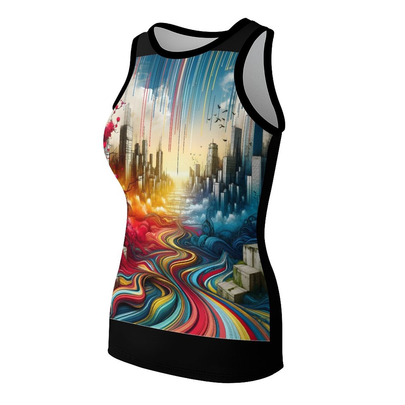 S+L Trippy City Short Tank Top