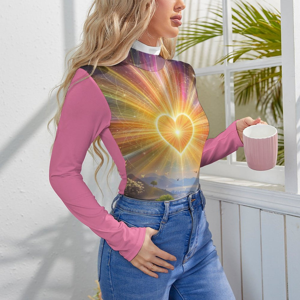 S+L "Love Vibration" High-collar Long-sleeve Bodysuit