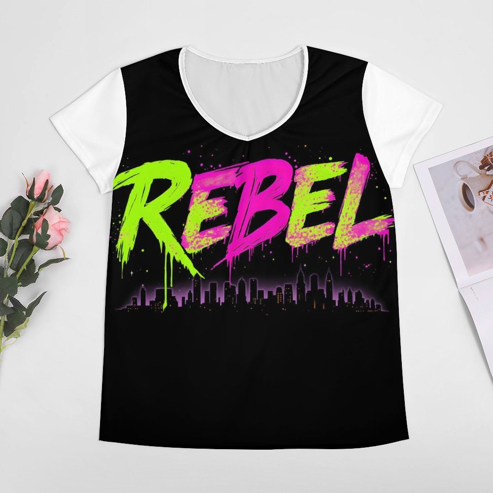 S+L REBEL V-neck Short Sleeve T-Shirt VT