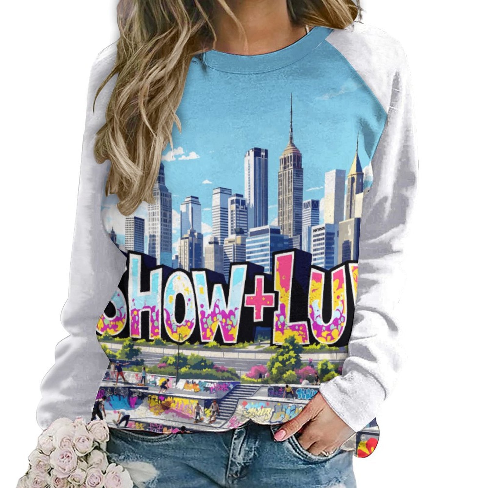 S+L Skate Park Custom Sweatshirt Designs Raglan Style
