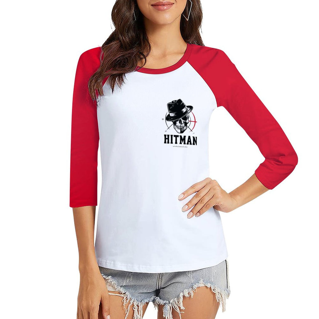 HITMAN INK Raglan Women's 3/4 Sleeve T-shirt