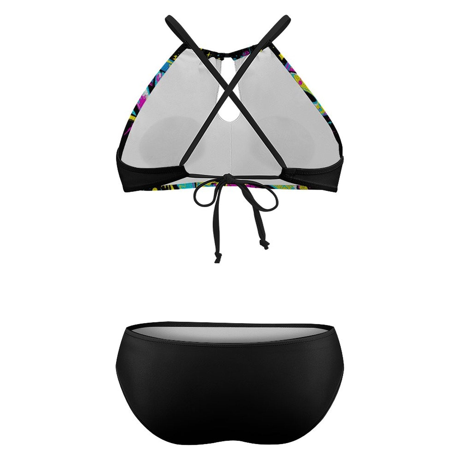 S+L Plus Size Women's Two piece Swimsuit with High Neck Halter Top