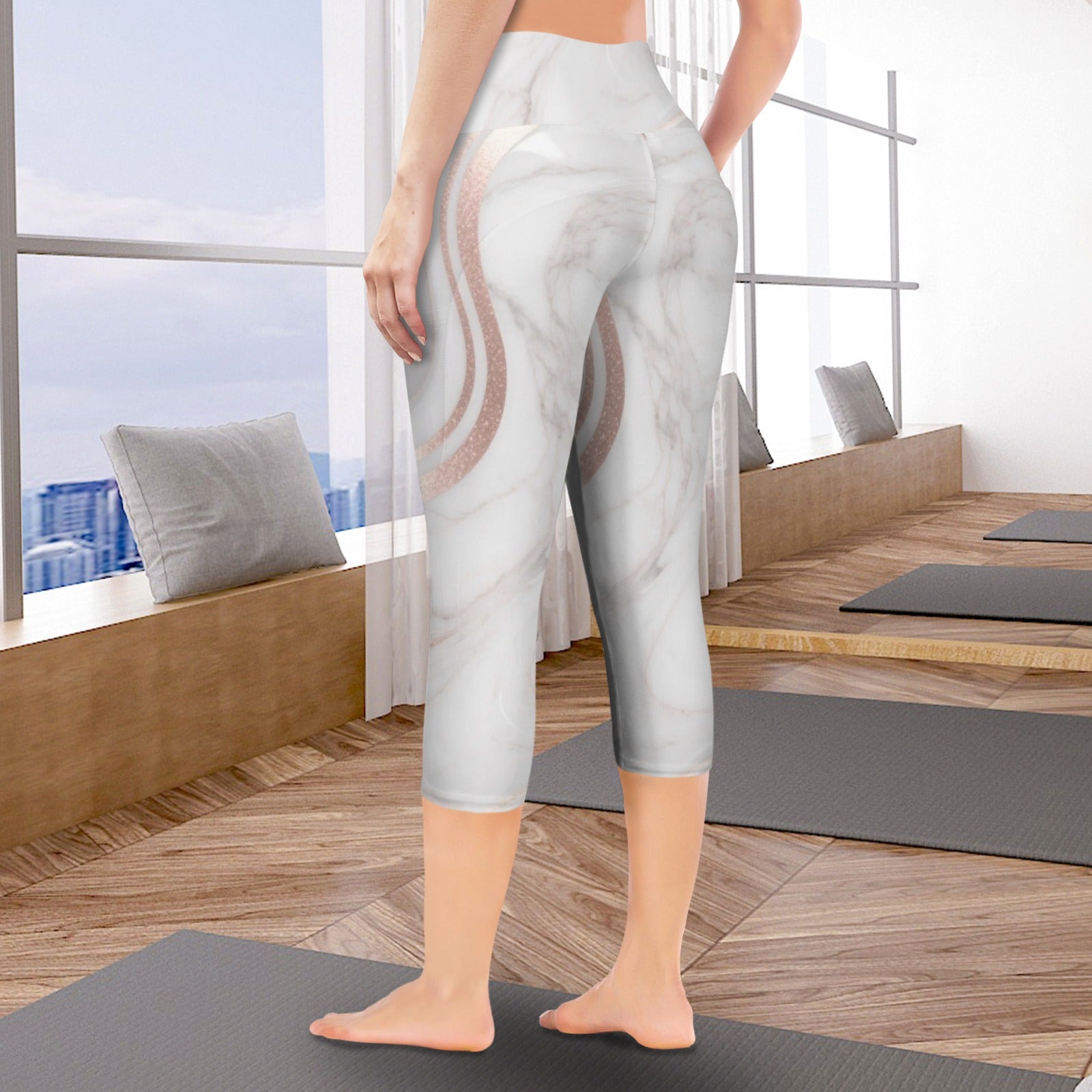 S+L Marble Yoga Capri Leggings