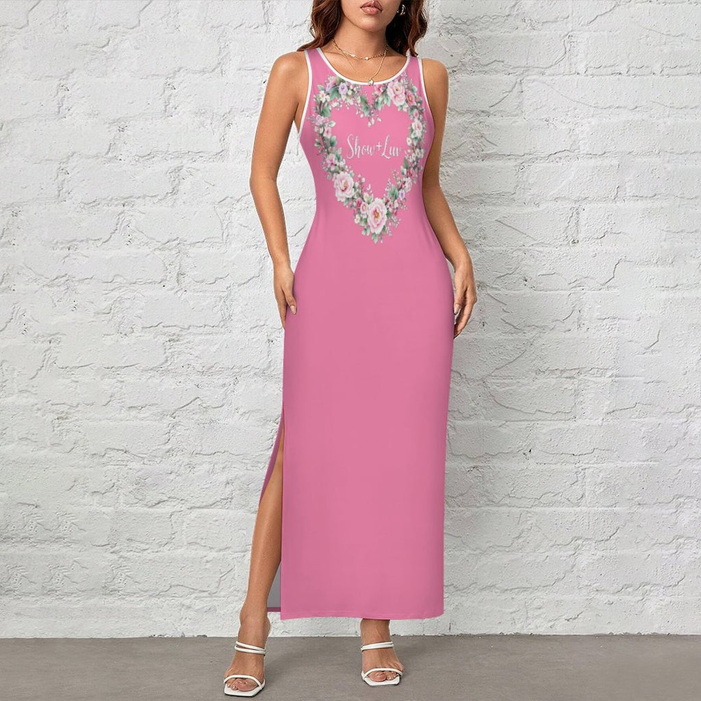 S+L "Floral Wreath" Slit Fitted Camisole Cheongsam