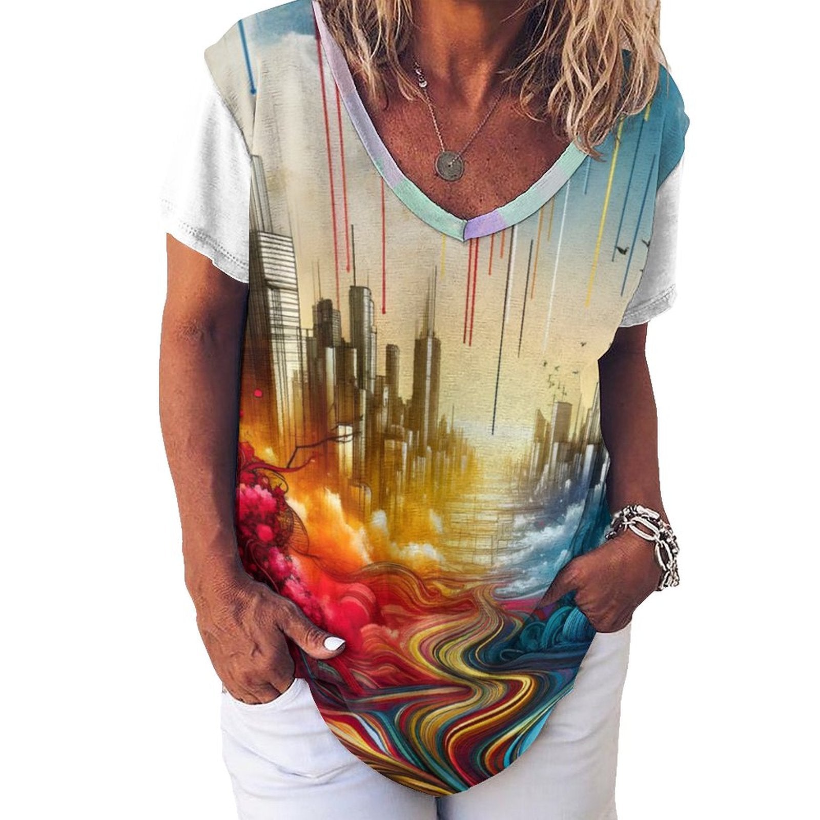 S+L Faux Cotton Custom Short Sleeve T-Shirt Printed Tee