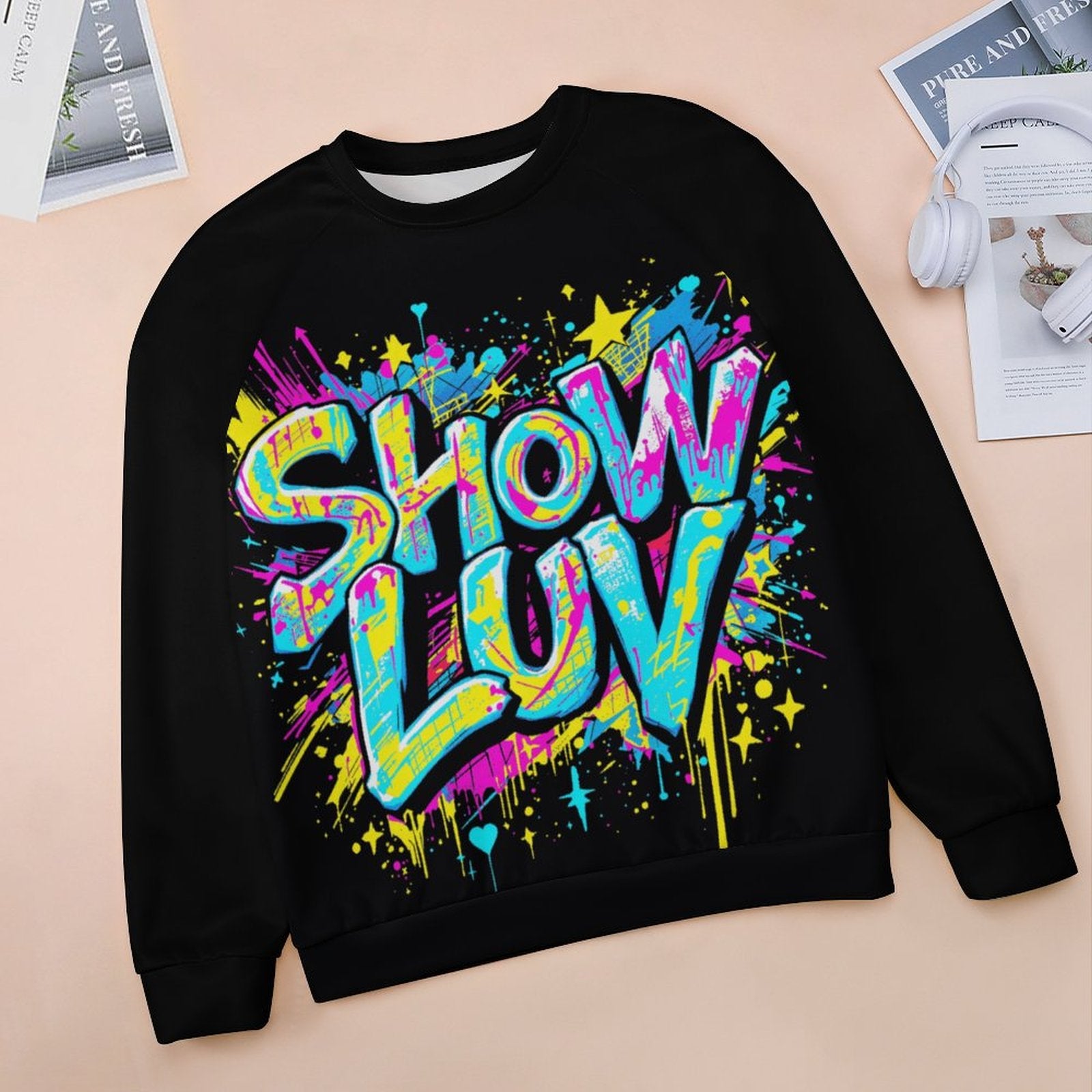 S+L "Paint Splatter" Custom Sweatshirt Designs Raglan Style